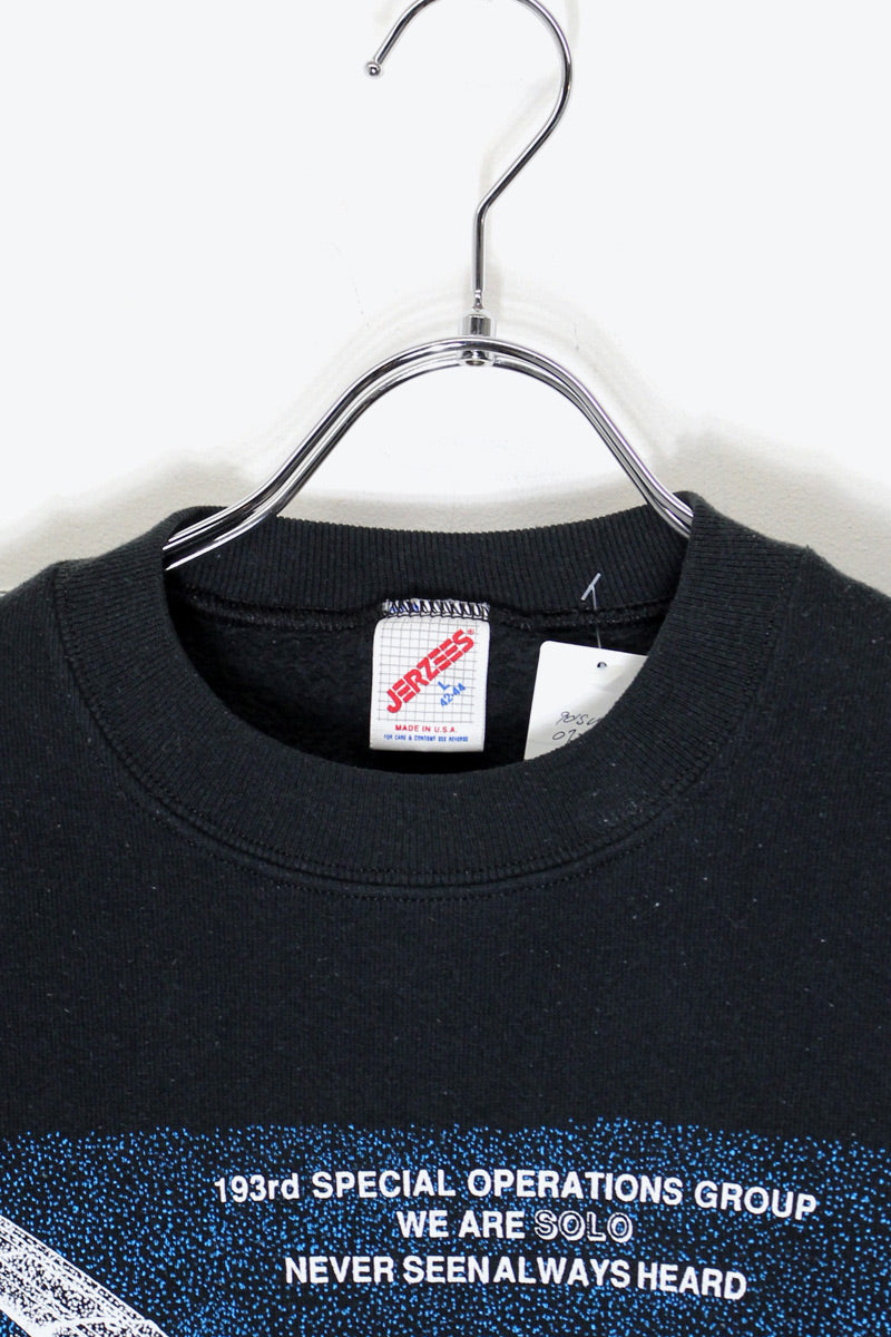 MADE IN USA 90'S DESERT STORM PRINT SWEATSHIRT / BLACK [SIZE: L USED]