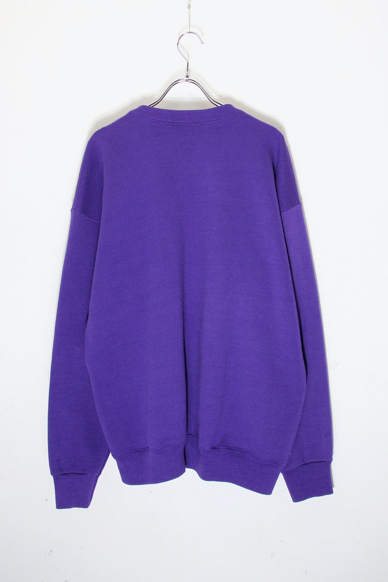 MADE IN USA 90'S CARMEL BY THE SEA FISH EMBROIDERY ANIMAL SWEATSHIRT / PURPLE [SIZE: XL USED]