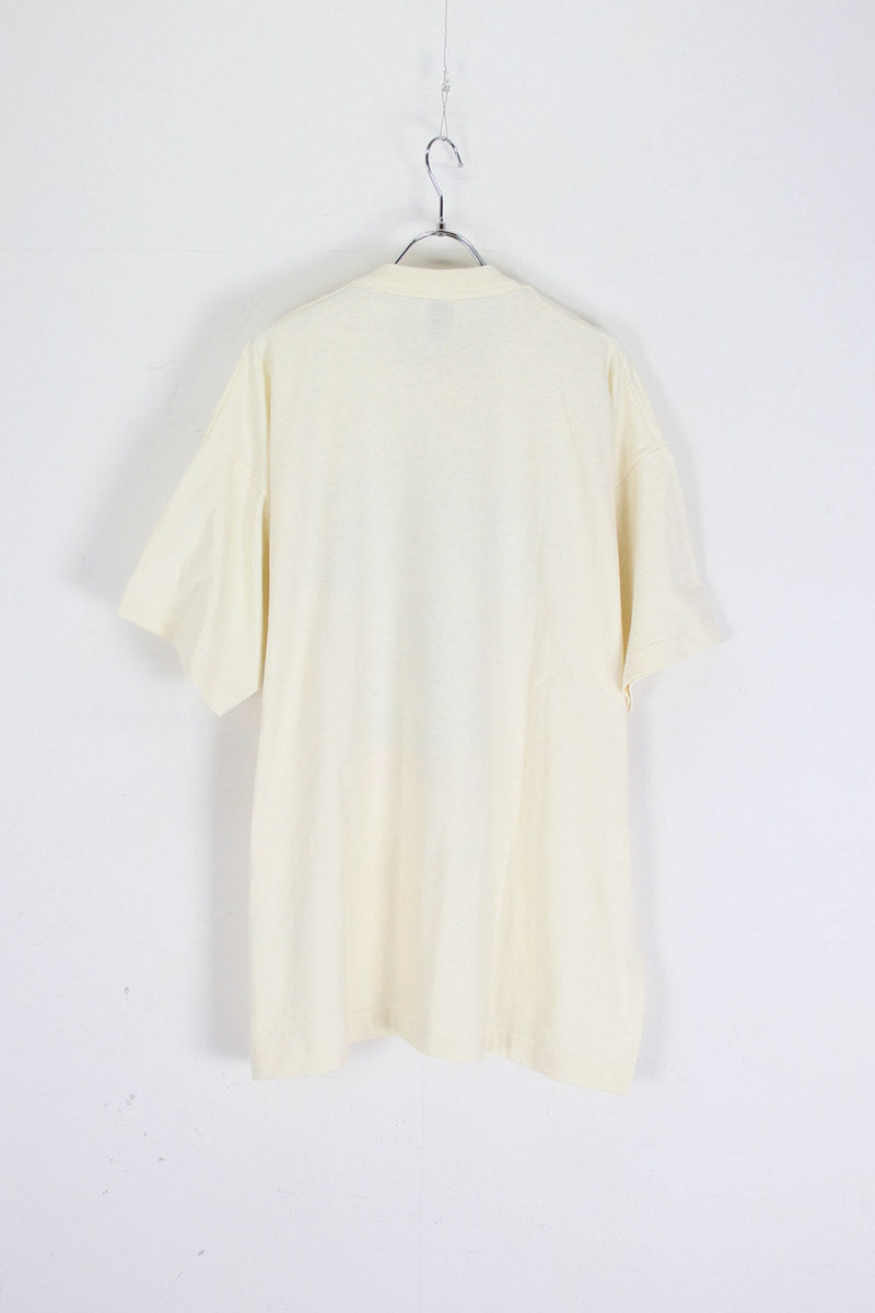 MADE IN USA 90'S E.M.T TEE SHIRT / CREAM [SIZE: XXL DEAD STOCK]
