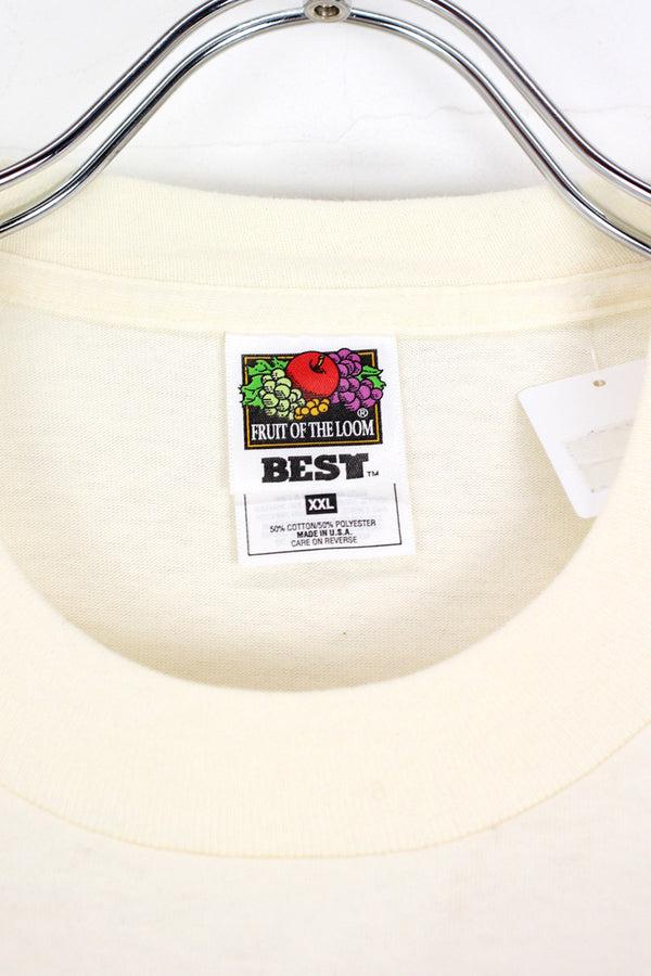 MADE IN USA 90'S E.M.T TEE SHIRT / CREAM [SIZE: XXL DEAD STOCK]