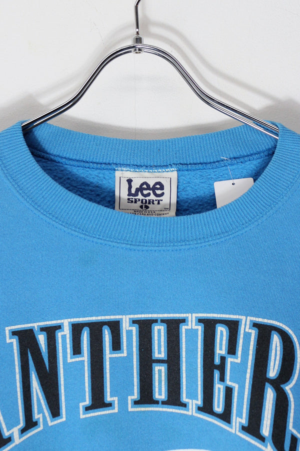 MADE IN USA 90'S CAROLINA PANTHERS NFL SWEATSHIRT / CERULEAN BLUE [SIZE: L USED]