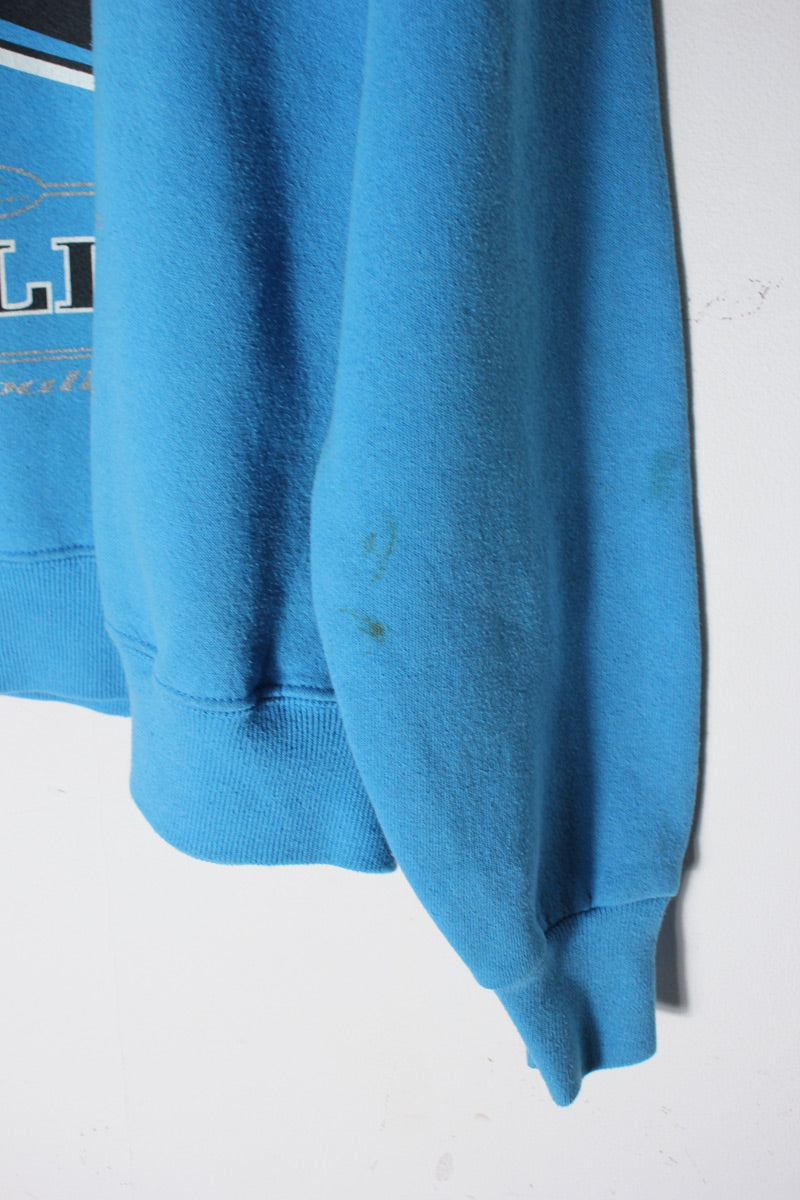 MADE IN USA 90'S CAROLINA PANTHERS NFL SWEATSHIRT / CERULEAN BLUE [SIZE: L USED]