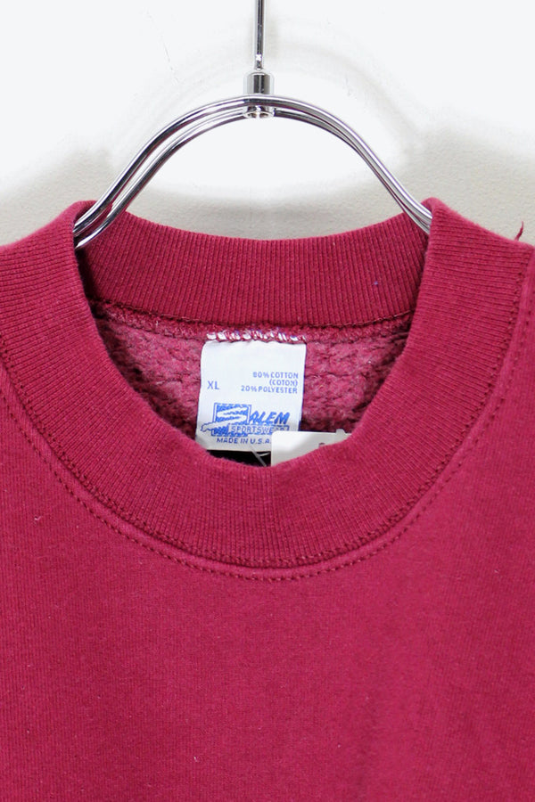 MADE IN USA 90'S NYC PRINT SWEATSHIRT / BURGUNDY [SIZE: XL USED]
