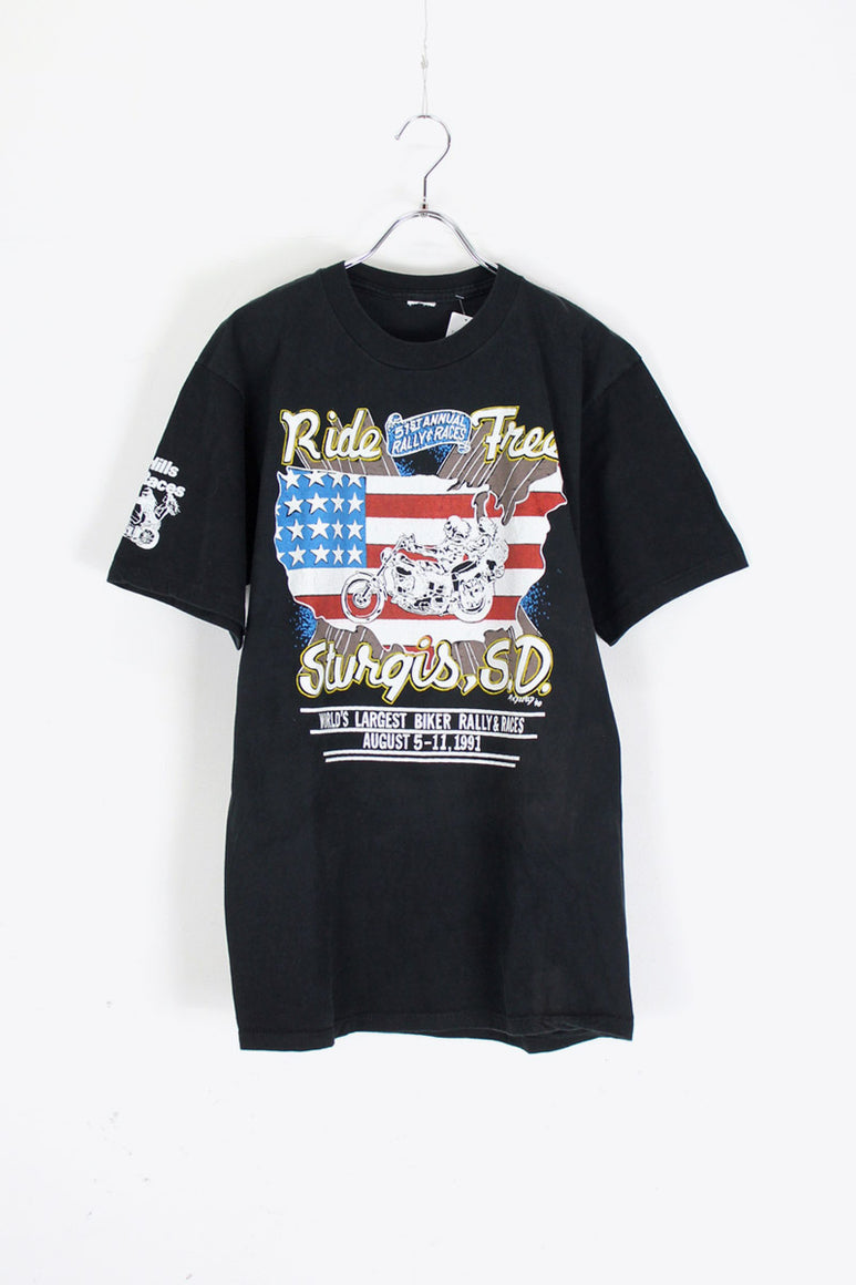 91'S RIDE FREE STURQIS S.D TEE SHIRT / BLACK [SIZE: L相当 USED]