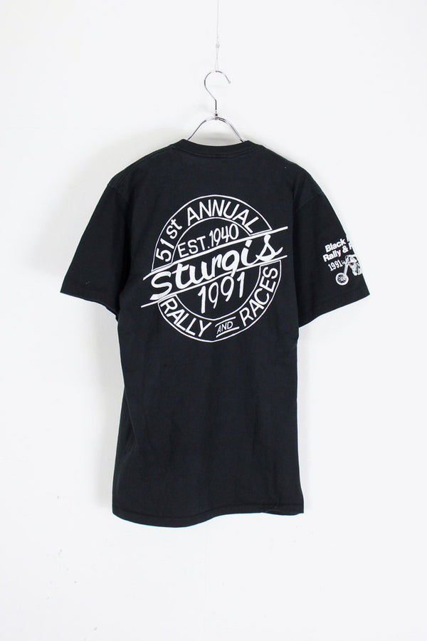 91'S RIDE FREE STURGIS S.D TEE SHIRT / BLACK [SIZE: L equivalent USED]