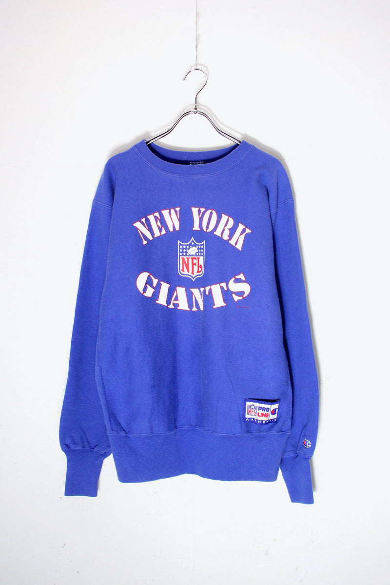 MADE IN USA 90'S REVERSE WEAVE NY GIANTS / BLUE [SIZE: L USED]