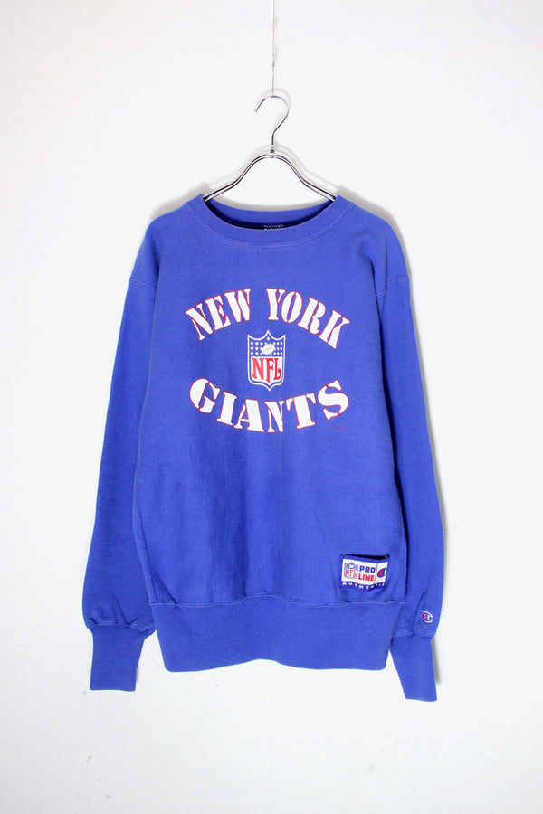MADE IN USA 90'S REVERSE WEAVE NY GIANTS / BLUE [SIZE: L USED]