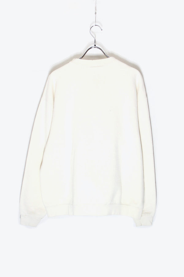 MADE IN USA 90'S EMBLEM SWEATSHIRT / IVORY / RED [SIZE: M USED]