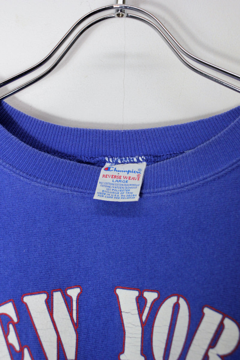 MADE IN USA 90'S REVERSE WEAVE NY GIANTS / BLUE [SIZE: L USED]