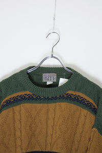 SANSABELT SPORT | MADE IN USA 90'S ACRYLIC CABLE KNIT SWEATER