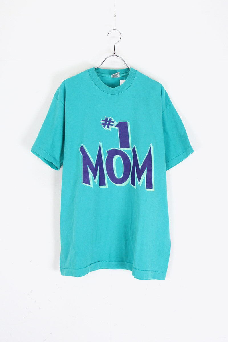 MADE IN USA 90'S #1 MOM TEE SHIRT / SEE BLUE [SIZE: XL USED]