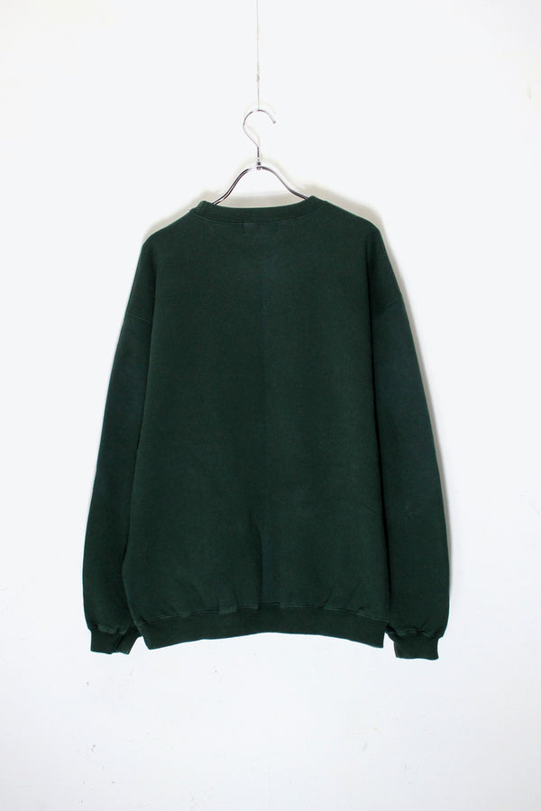90'S ACME EMBROIDERY CHARACTER SWEATSHIRT / GREEN [SIZE: M USED]