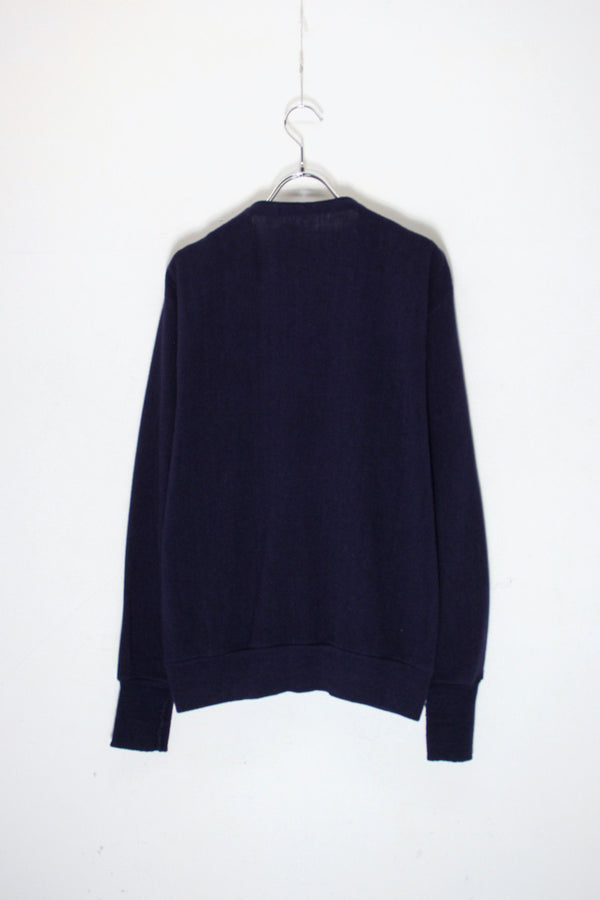 80-90s One-Point Acrylic Knit Cardigan / Purple Navy [SIZE: M Equivalent USED]