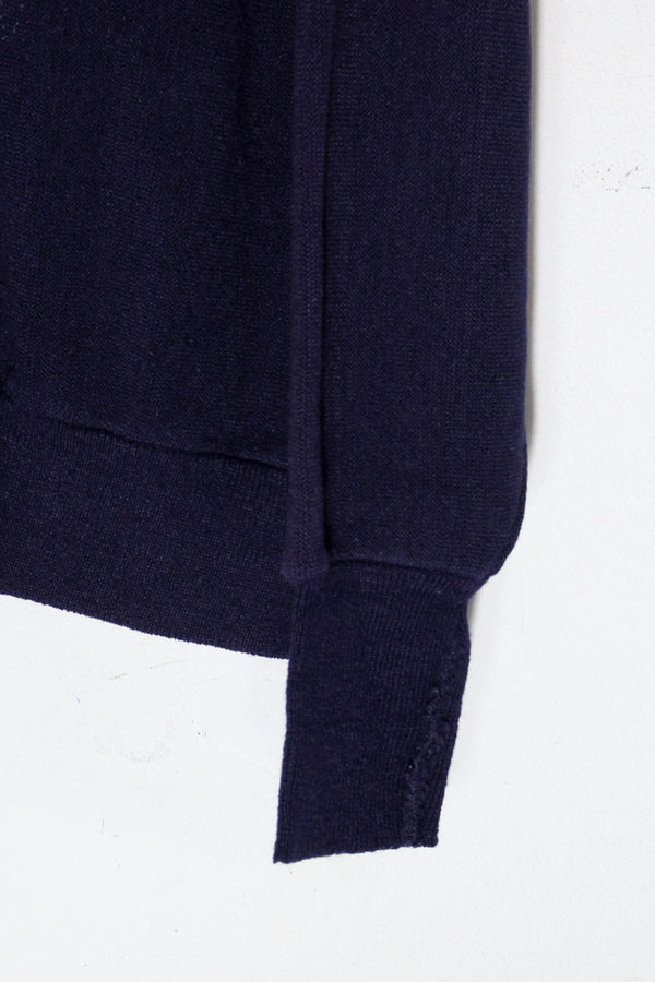 80-90s One-Point Acrylic Knit Cardigan / Purple Navy [SIZE: M Equivalent USED]