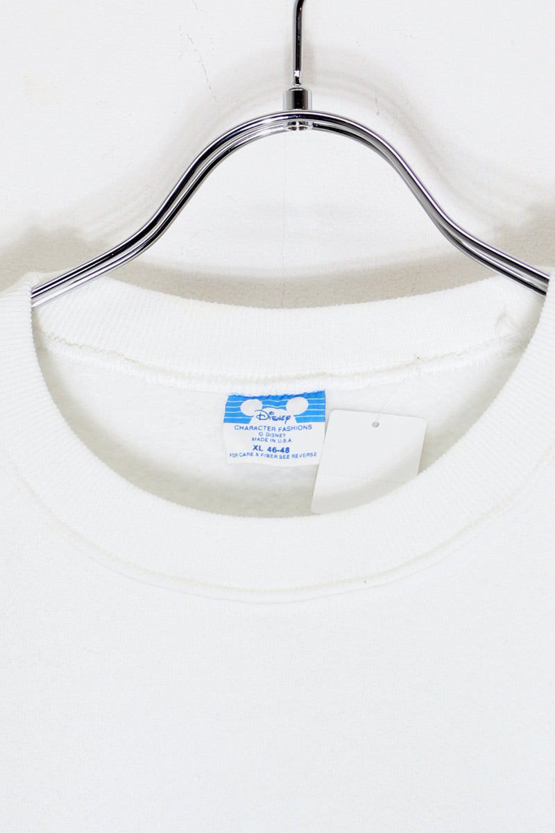 MADE IN USA 90'S 20TH MICKEY PRINT CHARACTER SWEATSHIRT / WHITE [SIZE: XL USED]