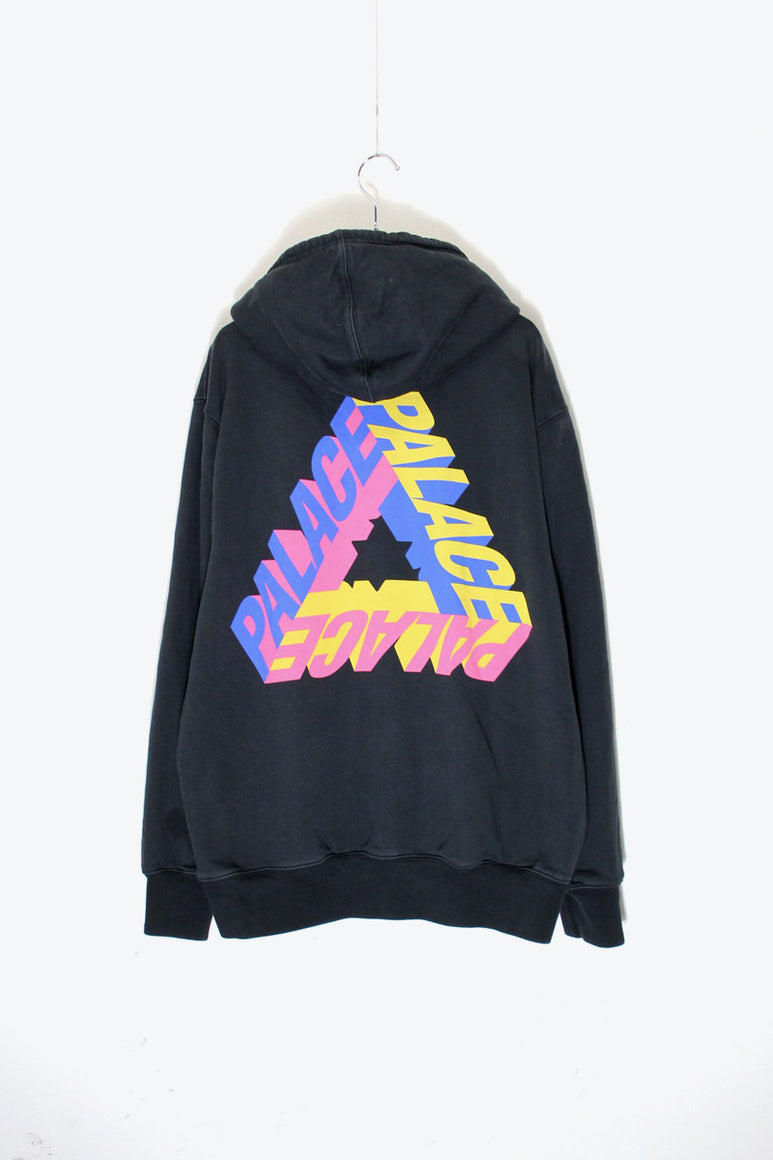 BACK PRINT SWEAT HOODIE / BLACK [SIZE: L USED]