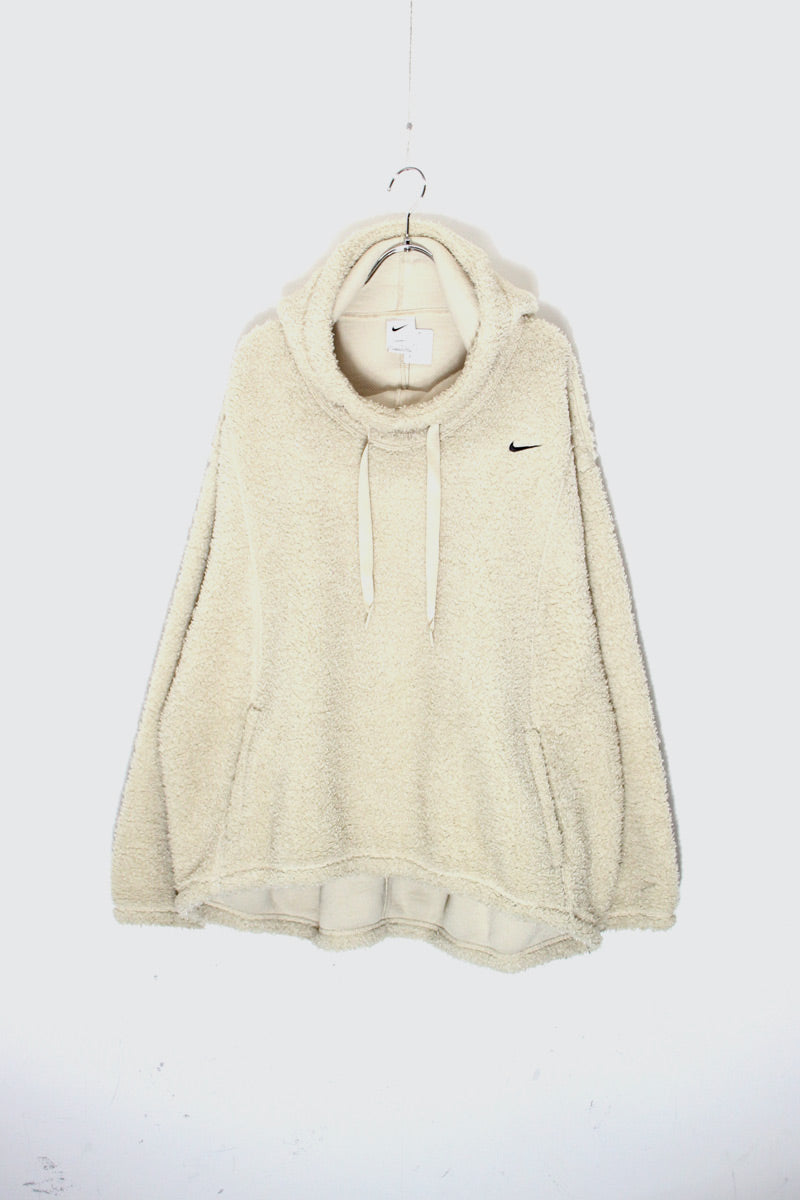 FLEECE HOODIE / CREAN [ SIZE: L DEADSTOCK/NOS ]
