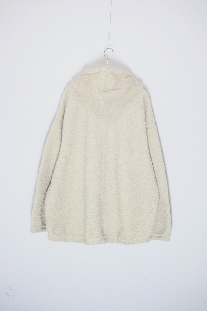 FLEECE HOODIE / CREAN [ SIZE: L DEADSTOCK/NOS ]