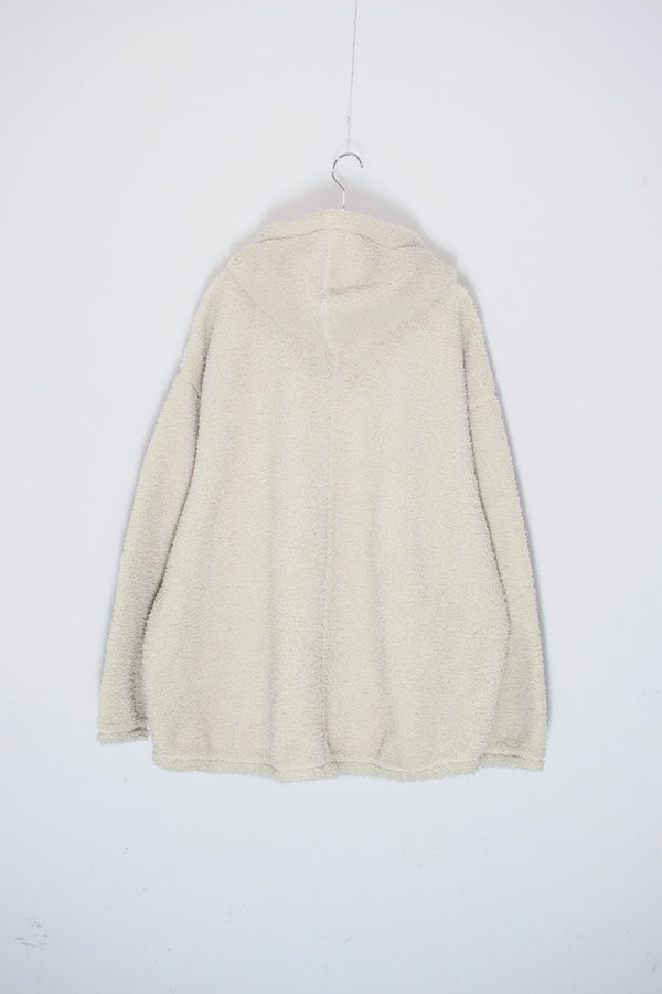 FLEECE HOODIE / CREAN [ SIZE: L DEADSTOCK/NOS ]