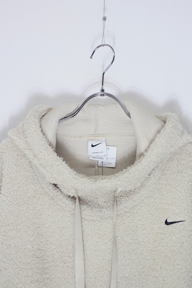 FLEECE HOODIE / CREAN [ SIZE: L DEADSTOCK/NOS ]