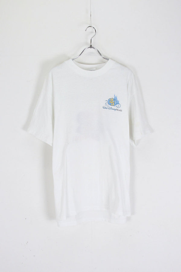 90'S DISNEY CELEBRATING 25 YEARS TEE SHIRT / WHITE [SIZE: L USED]