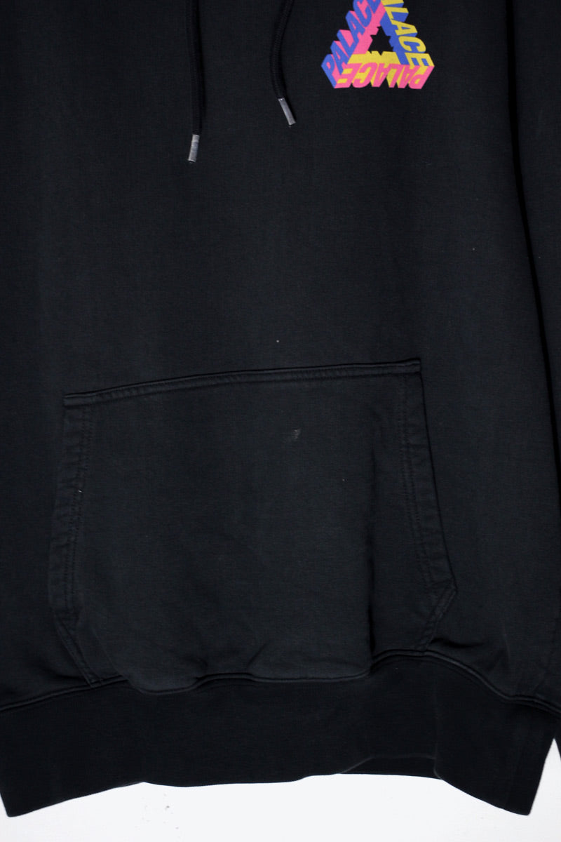 BACK PRINT SWEAT HOODIE / BLACK [SIZE: L USED]
