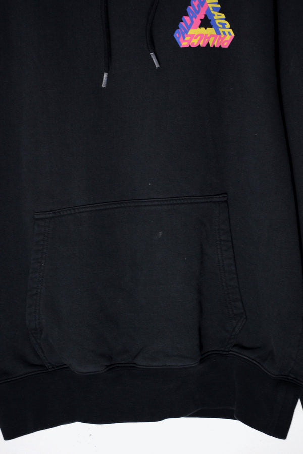 BACK PRINT SWEAT HOODIE / BLACK [SIZE: L USED]