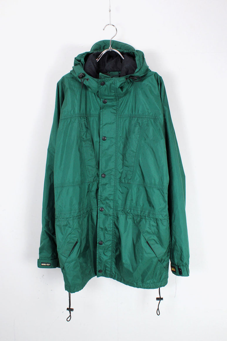 80'S GORE-TEX NYLON ZIP HOODIE JACKET / GREEN [SIZE: S USED]
