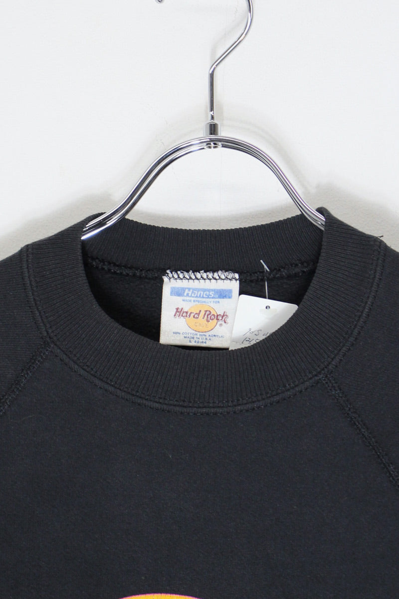 MADE IN USA 90'S HONOLULU LOGO PRINT SWEATSHIRT / BLACK [SIZE: L USED]