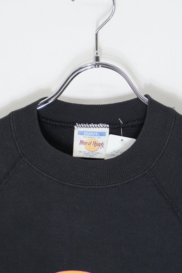 MADE IN USA 90'S HONOLULU LOGO PRINT SWEATSHIRT / BLACK [SIZE: L USED]