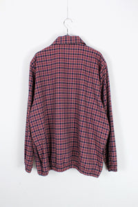 MADE IN USA 90'S CHECK ZIP JACKET / RED NAVY CHECK [SIZE: M USED]