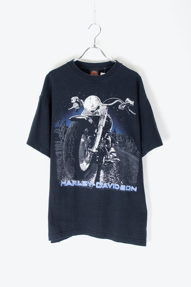 MADE IN USA 90'S  BIKE TEE SHIRT / BLACK [SIZE: L USED]