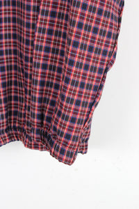MADE IN USA 90'S CHECK ZIP JACKET / RED NAVY CHECK [SIZE: M USED]