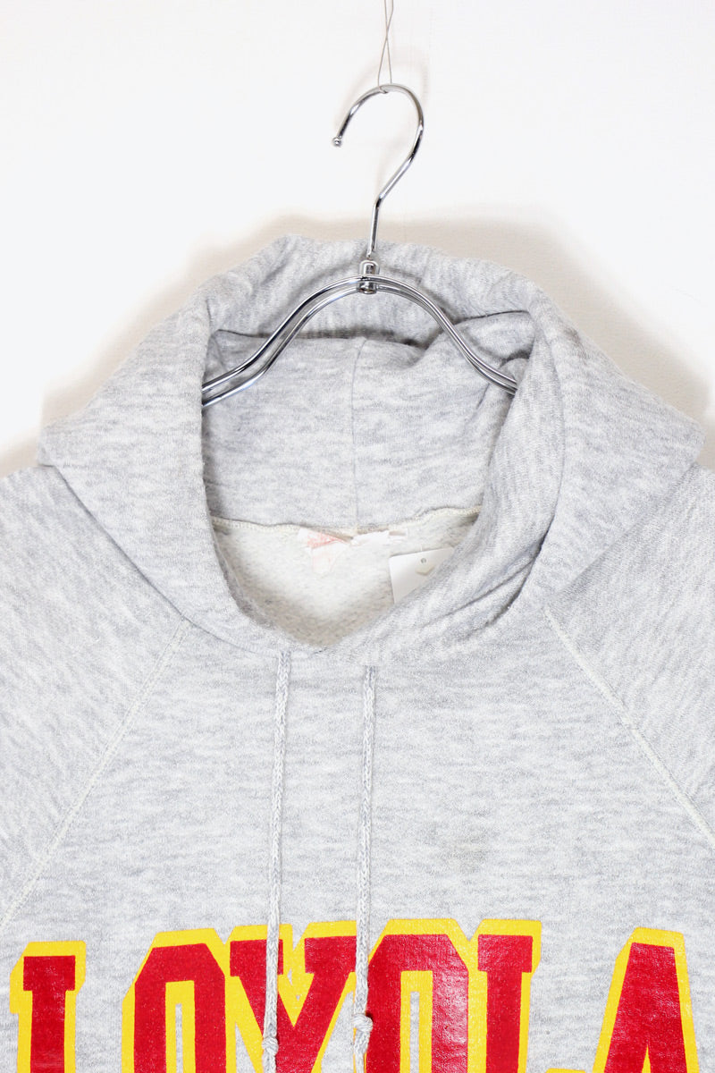 MADE IN USA 80'S LOYOLA PRINT HOODIE SWEATSHIRT / GRAY [ SIZE: XL USED ]