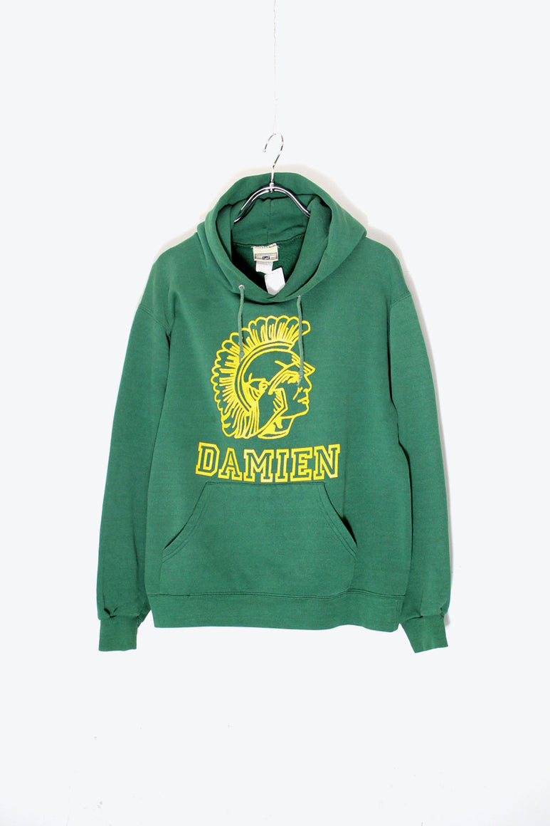90'S DAMIEN PRINT HOODIE SWEATSHIRT / GREEN［ SIZE: S USED ]