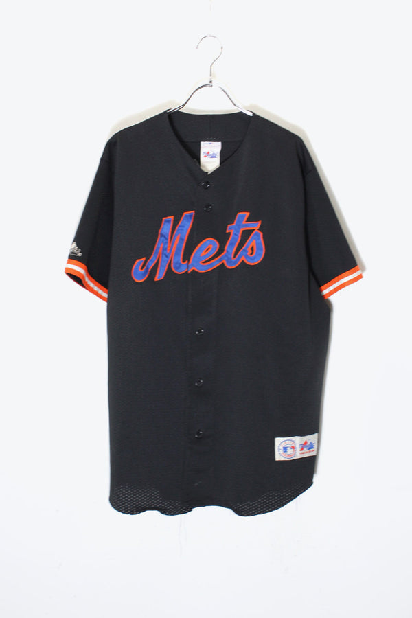 90'S S/S BASEBALL SHIRT NY METS 23 GILKEY / BLACK [SIZE: L USED]