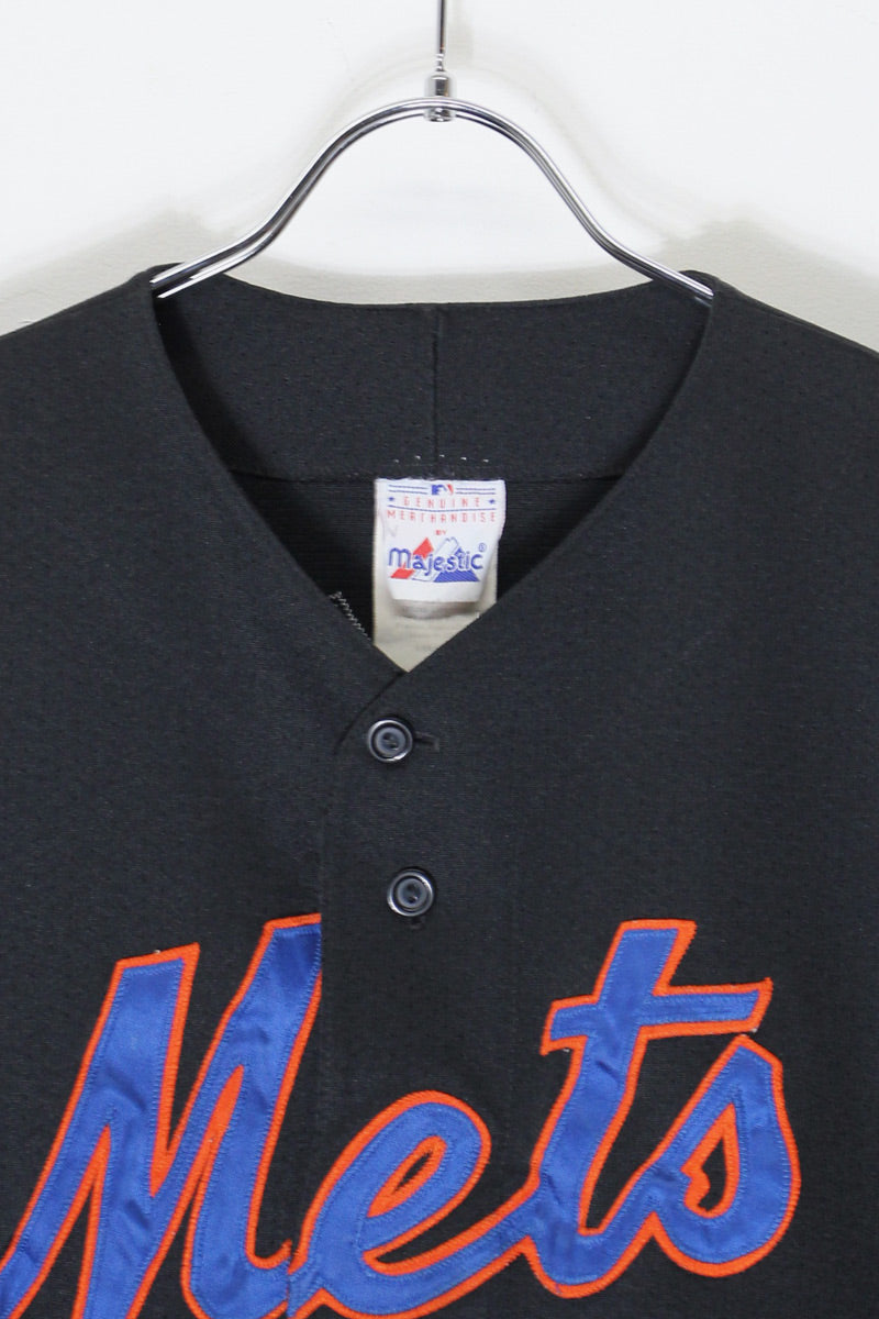 90'S S/S BASEBALL SHIRT NY METS 23 GILKEY / BLACK [SIZE: L USED]