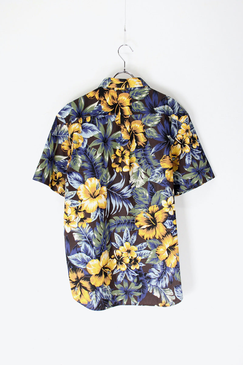 S/S HAWAIIAN SHIRT / YELLOW / BROWN [SIZE: L USED]