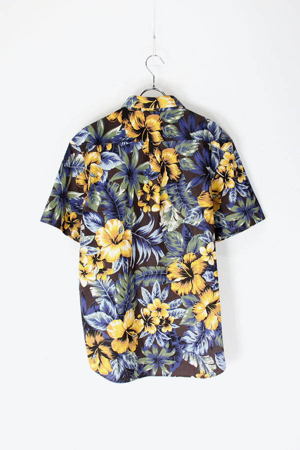 S/S HAWAIIAN SHIRT / YELLOW / BROWN [SIZE: L USED]
