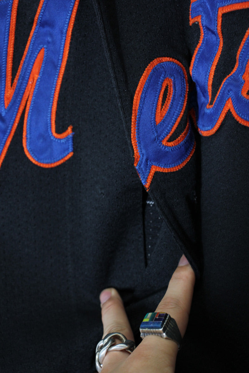 90'S S/S BASEBALL SHIRT NY METS 23 GILKEY / BLACK [SIZE: L USED]