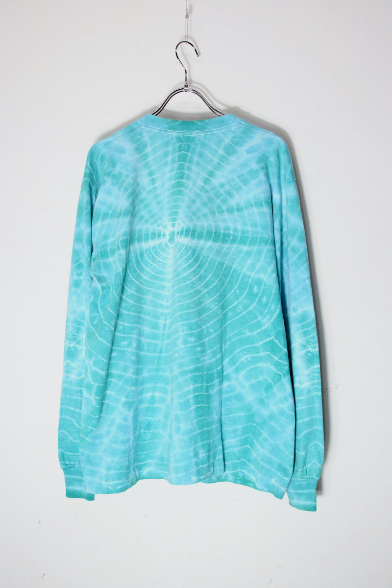 MADE IN USA 90'S L/S ODYSSEY OF THE MIND TIE-DYE T-SHIRT / SEE BLUE [SIZE: L USED]