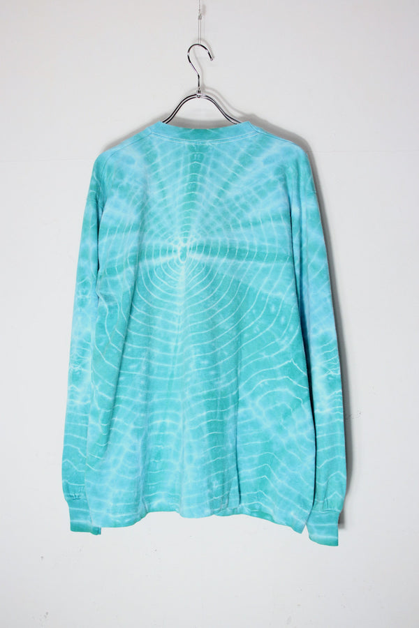 MADE IN USA 90'S L/S ODYSSEY OF THE MIND TIE-DYE T-SHIRT / SEE BLUE [SIZE: L USED]