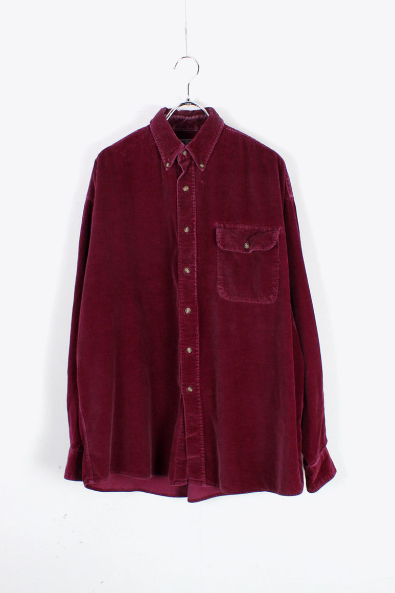 90'S L/S CORDUROY SHIRT / PURPLE [SIZE: M USED]