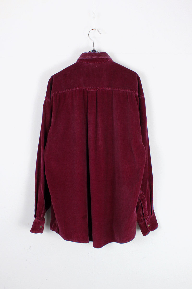 90'S L/S CORDUROY SHIRT / PURPLE [SIZE: M USED]