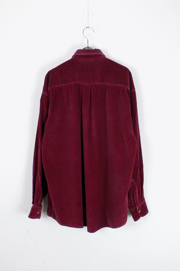 90'S L/S CORDUROY SHIRT / PURPLE [SIZE: M USED]