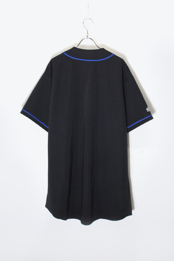 90'S MLB NY METS S/S BASEBALL SHIRT / BLACK [SIZE: Approx. L USED]