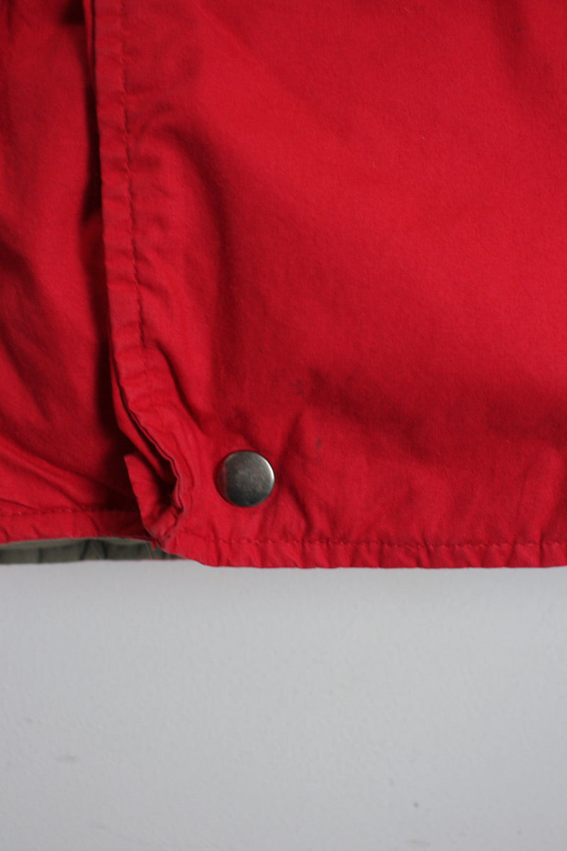 90'S HUNTING COTTON SHELL DOWN VEST / RED [SIZE: L USED]