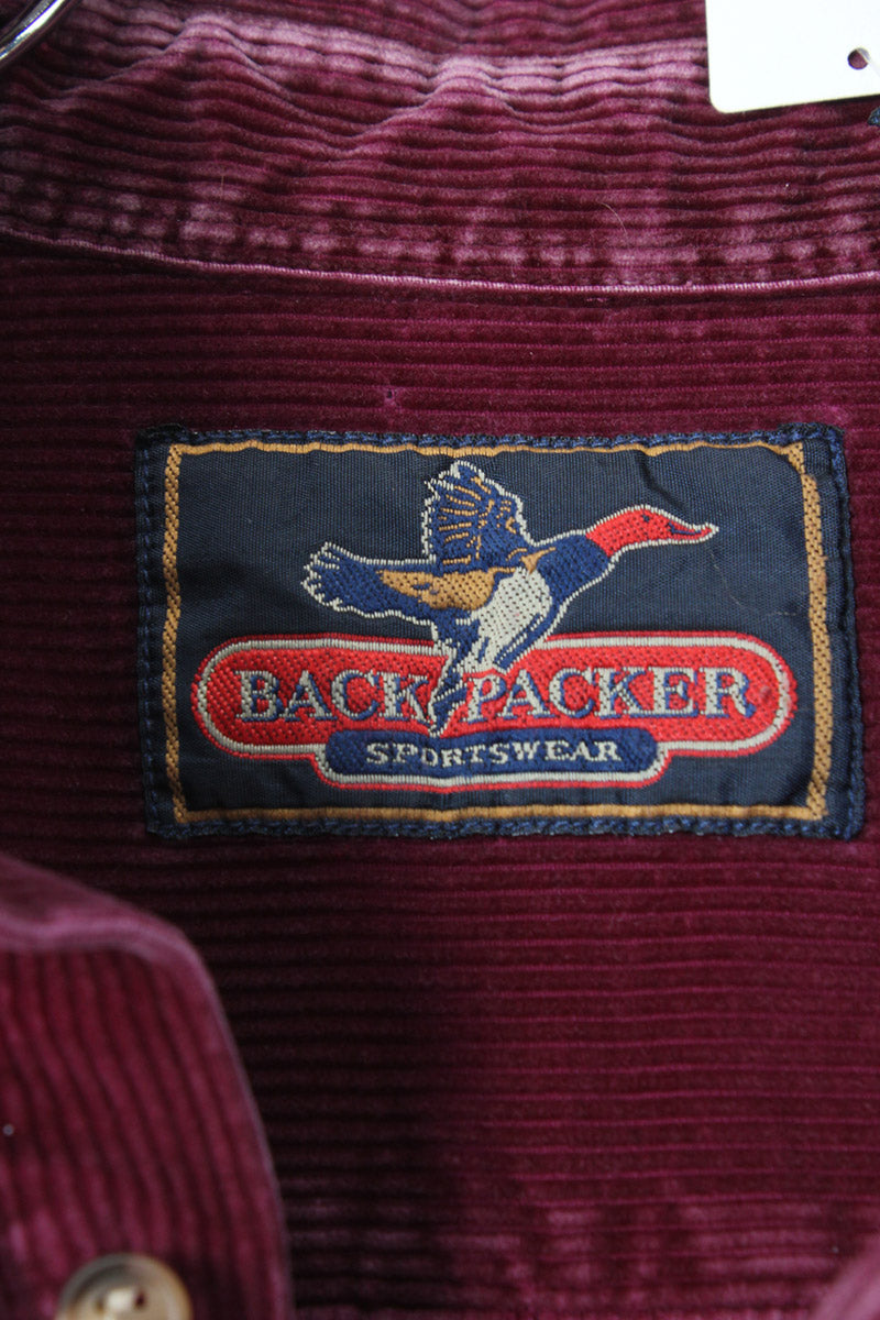 90'S L/S CORDUROY SHIRT / PURPLE [SIZE: M USED]