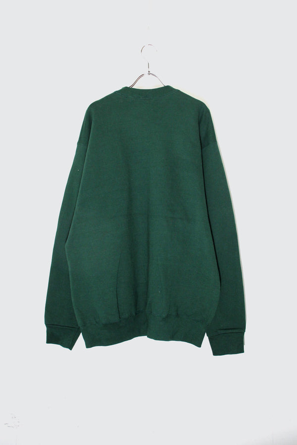 MADE IN USA 96'S CHARACTER PRINT SWEATSHIRT / GREEN [SIZE: XL USED]