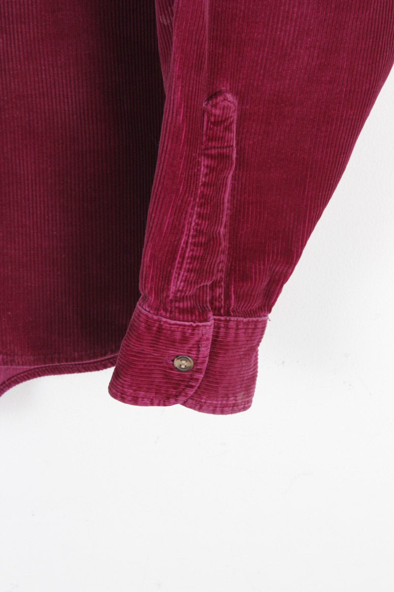 90'S L/S CORDUROY SHIRT / PURPLE [SIZE: M USED]